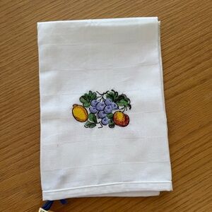 LINEN JACQUARD WEAVE TOWEL WITH EMBROIDERY
